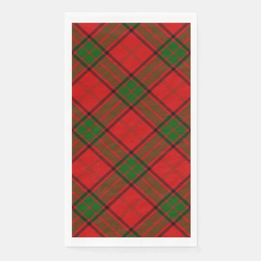 Serviette En Papier Maxwell tartan rouge vert plaid (Devant)