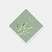 Serviette En Papier May Lily of the Valley Floral Bouquet Nom personna (Coin)