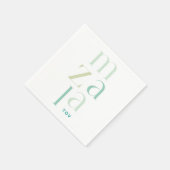 Serviette En Papier Mazal Tov Green Hébreu Félicitations (Coin)