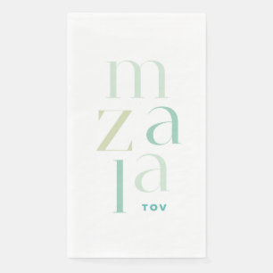 Serviette En Papier Mazel Tov Green Hébreu Félicitations
