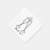 Serviette En Papier Mazel Tov Mariage Champagne Cheers Sketch Doodle (Coin)
