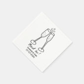 Serviette En Papier Mazel Tov Mariage Champagne Cheveux Sketch PERSONN (Coin)