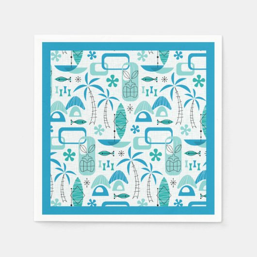 Serviette En Papier MCM Hawaiian Village – Blue (Devant)