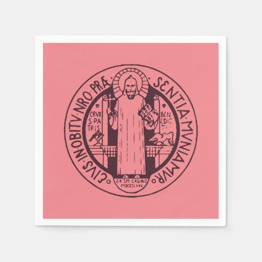 Serviette En Papier Médaille de Saint Benoît (Devant)