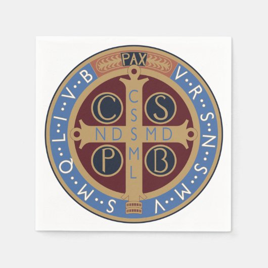 Serviette En Papier Médaille Saint Benoît (Devant)