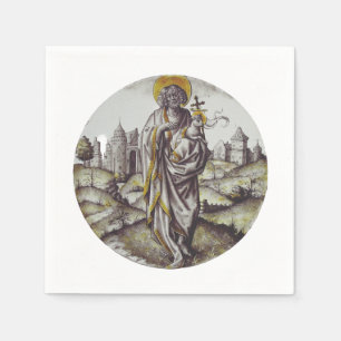 Serviette En Papier Médaillon avec saint Jean-Baptiste