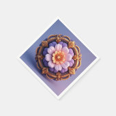 Serviette En Papier Médaillon Floral Orné Or (Coin)