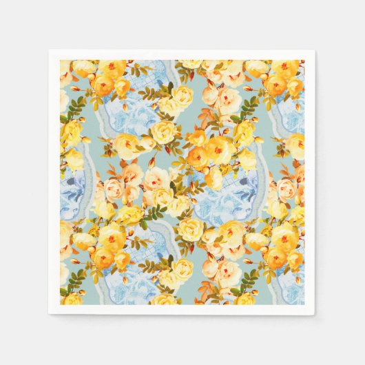 Serviette En Papier Médaillons et Roses (Devant)