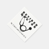 Serviette En Papier Médecin à la retraite Stethoscope Sassy Funny Retr (Coin)