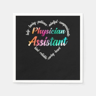 Serviette En Papier Médecin Assistant Médecin Mot de coeur