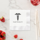 Serviette En Papier Médecin Caducée Nom Professionnel (En situation)