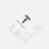 Serviette En Papier Médecin Caducée Nom Professionnel (Coin)