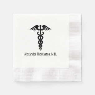 Serviette En Papier Médecin Caducée Nom Professionnel