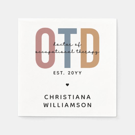 Serviette En Papier Médecin de l'ergothérapie sur mesure (Devant)