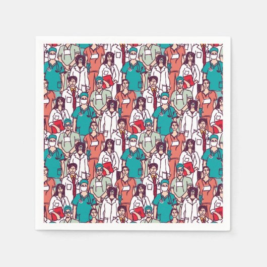 Serviette En Papier Médecin et Motif de chirurgien (Devant)