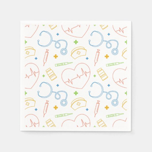 Serviette En Papier Médecin Infirmière Médicale Santé Urgence (Devant)