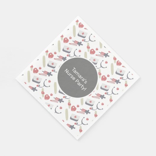 Serviette En Papier Médecine Parti Infirmière Praticien Motif (Coin)