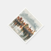 Serviette En Papier Média mixte sur les skyline de Manhattan (Coin)