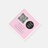 Serviette En Papier Médias sociaux QR Code rose moderne Logo d'entrepr (Coin)