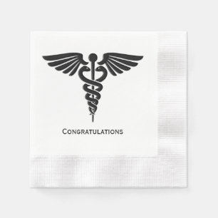 Serviette En Papier Médicale Insignia Caduceus Félicitations