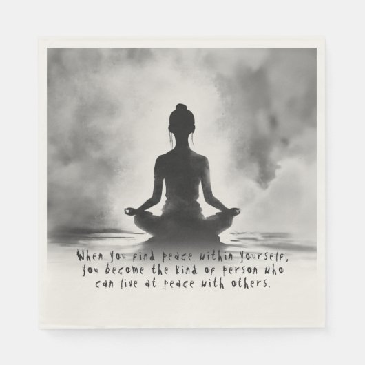 Serviette En Papier Méditation Yoga Instructeur Lotus Pose Peinture à  (Devant)