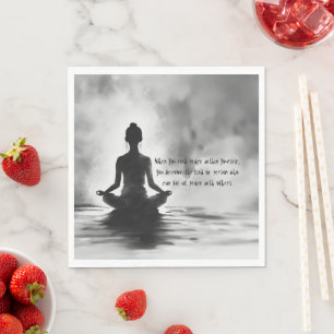 Serviette En Papier Méditation Yoga Instructeur Lotus Pose Peinture à 