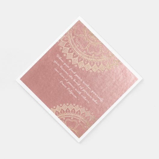Serviette En Papier Méditation Yoga Instructeur Pink Gold Mandala Cita (Coin)