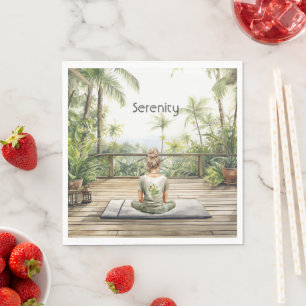 Serviette En Papier Méditation Yoga Sérénité Féminin