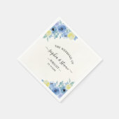 Serviette En Papier Mediterranean Blue & Lemon Wedding (Coin)