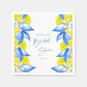 Serviette En Papier Mediterranean Blue Yellow Lemons Bridal Shower (Devant)