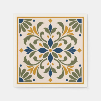 Serviette En Papier Mediterranean Botanical Tile