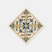 Serviette En Papier Mediterranean Botanical Tile (Coin)
