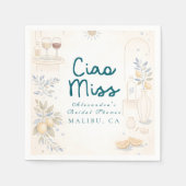 Serviette En Papier Mediterranean Ciao Miss Bridal Shower (Devant)