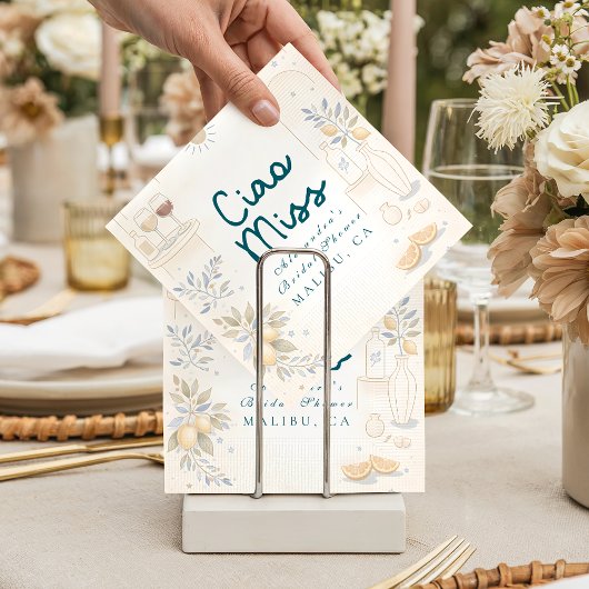 Serviette En Papier Mediterranean Ciao Miss Bridal Shower