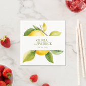 Serviette En Papier Mediterranean Italy Greece Lemon Vibrant Wedding (En situation)