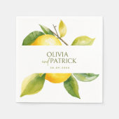 Serviette En Papier Mediterranean Italy Greece Lemon Vibrant Wedding (Devant)