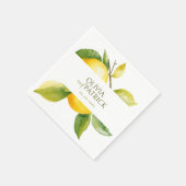 Serviette En Papier Mediterranean Italy Greece Lemon Vibrant Wedding (Coin)