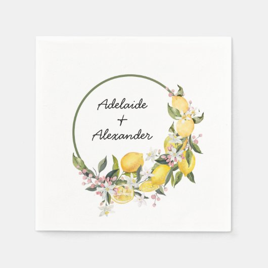 Serviette En Papier Mediterranean Lemon Citrus Wedding Collection (Devant)