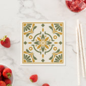 Serviette En Papier Mediterranean Olive Tile (En situation)