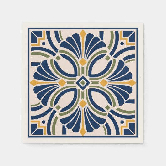 Serviette En Papier Mediterranean Ornamental Tile (Devant)