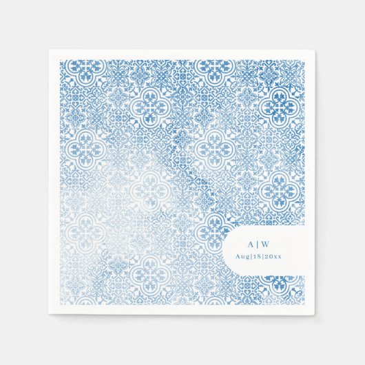 Serviette En Papier Mediterranean tile pattern (Devant)