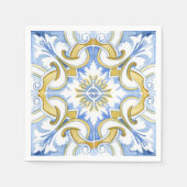 Serviette En Papier Mediterranean tiles, majolica,Sicilian style    (Devant)