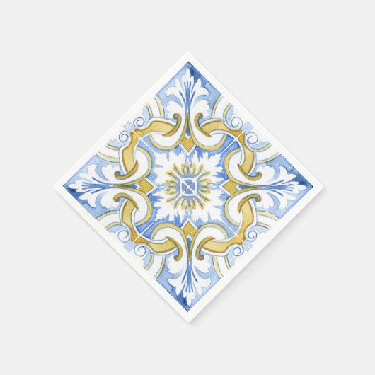 Serviette En Papier Mediterranean tiles, majolica,Sicilian style (Coin)