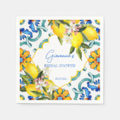 Serviette En Papier Méditerranée Majolica tuiles citrons douche nuptia (Devant)