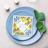 Serviette En Papier Méditerranée Majolica tuiles citrons douche nuptia