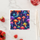 Serviette En Papier Méduse colorée (En situation)