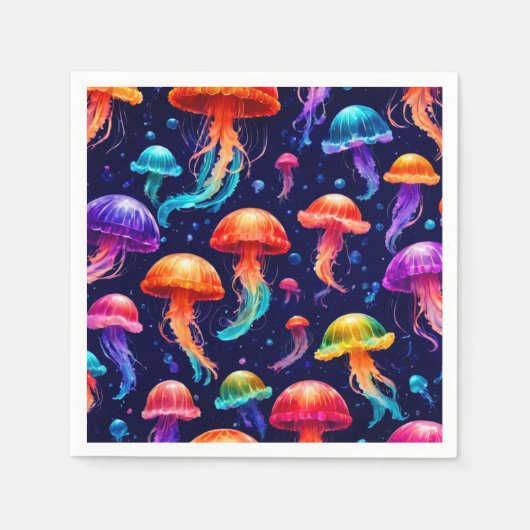 Serviette En Papier Méduse colorée (Devant)