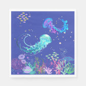 Serviette En Papier Méduse Extraordinaire sous l'eau (Devant)