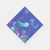 Serviette En Papier Méduse Extraordinaire sous l'eau (Coin)