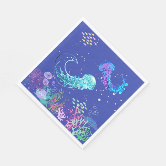 Serviette En Papier Méduse Extraordinaire sous l'eau (Coin)